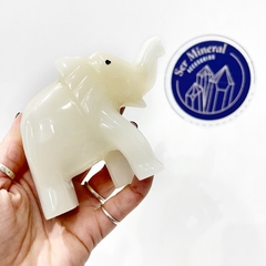 Elefante de onix blanco - Ser Mineral