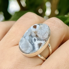 Anillo ágata cristalizada