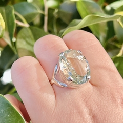 Anillo prasiolita facetada - comprar online