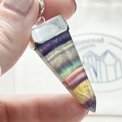 Dije punta de fluorita arco iris - Ser Mineral