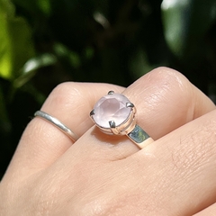 Anillo de cuarzo rosa facetado en internet