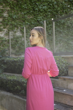 VESTIDO ESTEFANIA FUCSIA CON GUIPIUR en internet