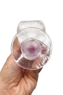 Pênis vibrador com ventosa transparente Medium 20 x 3,6cm - comprar online