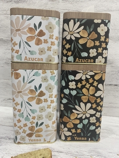 SET LATA HAVA CUADRADA YERBA/AZUCAR FLORES - comprar online