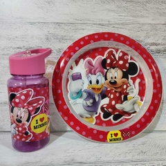 BLISTER PLATO + BOTELLA STRAW TOP MINNIE