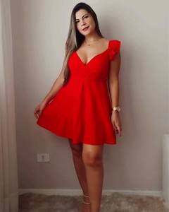 Vestido curto decote V - Comprar em Vivi store