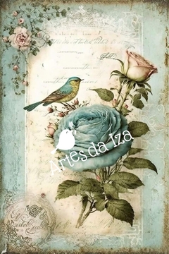 Papel para Decoupage - Coleção Pássaros e Flores - Mod.2 - comprar online