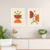 Composê dupla de quadros orgânicos flores e formas - laranja - comprar online