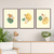 Composê trio de quadros orgânicos ramos de flor amarelo - Fazendo Arte - Artesanato e Quadros