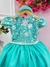 Vestido Infantil Dama de Honra Juvenil Longo Verde Tiffany - comprar online