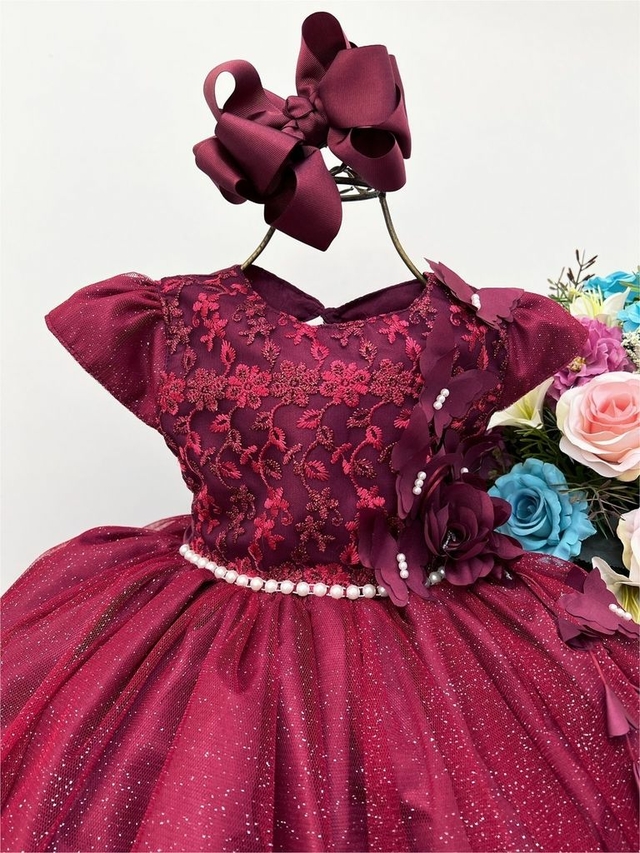 Vestido marsala para sales bebe