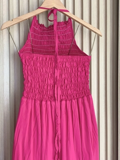 VESTIDO LONGO FRENTE ÚNICA COM LASTEX PINK - loja online