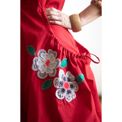 Vestido balonê com aplicação de flores - comprar online