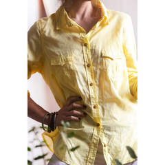 Camisa de algodão amarela