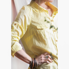 Camisa de algodão amarela - comprar online