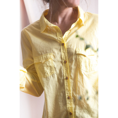 Camisa de algodão amarela - Brechó Pano Bonito