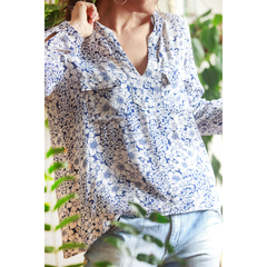 Camisa de crepe florida Shoulder - comprar online