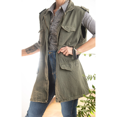 Colete oversize verde exército