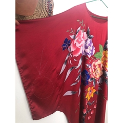 Kaftan de seda com batik - loja online