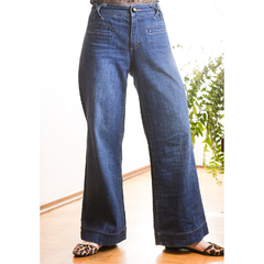 Calça jeans wide leg Armani - Brechó Pano Bonito