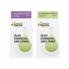 Kit 2 Óleo Essencial 100% Puro LAVANDA FRANCESA E CAPIM LIMÃO