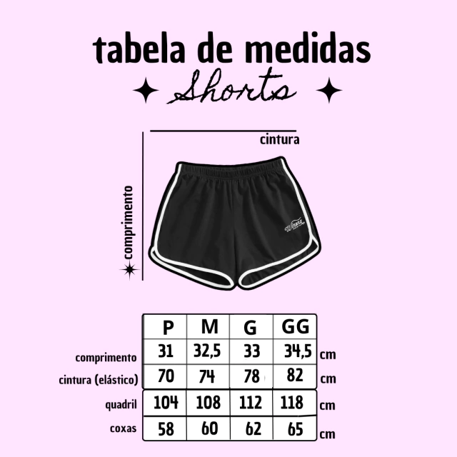 Guia de tamanho (shorts vintage)