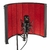 Difusor, Filtro Acústico, Vocal Booth Reflection Filter c/ Blindagem em Alumínio p/ Pedestal Microfone - Vermelho