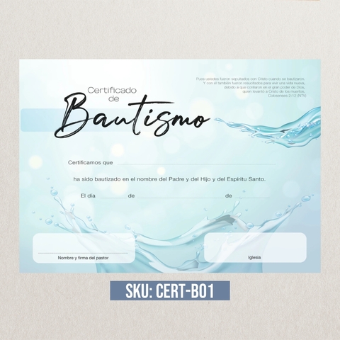 Certificados Pack x20u - Bautismo (01)