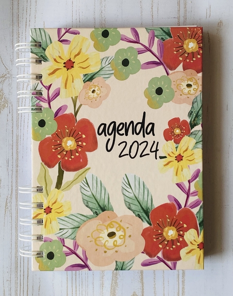 Agenda Tapa Dura 2024 - Premium (Flores)
