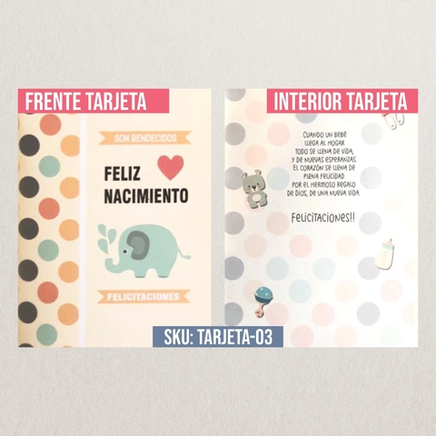 Tarjeta + Sobre - Feliz Nacimiento