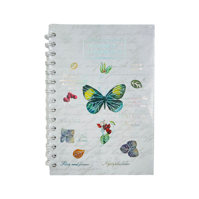  Cuaderno personalizado de mariposas pastel de 8.5 x 11  pulgadas, tapa blanda laminada brillante duradera, 120 páginas del papel  seleccionado, espiral de alambre blanco. Fabricado en los Estados :  Productos de Oficina
