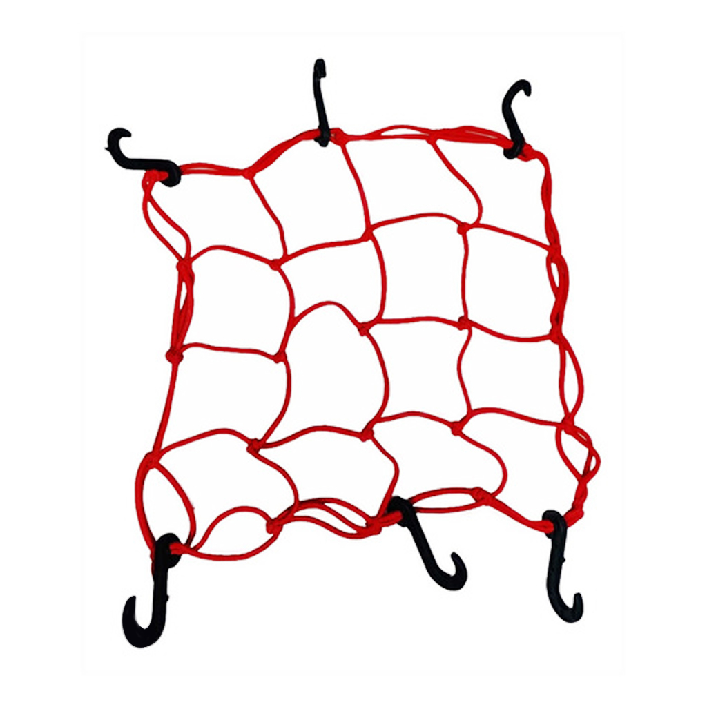 Rede Elástica Aranha Capacete Bagageiro 35 x 35cm Vermelho