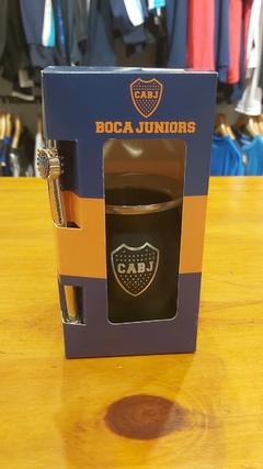 Mate Boca metal negro con bombilla