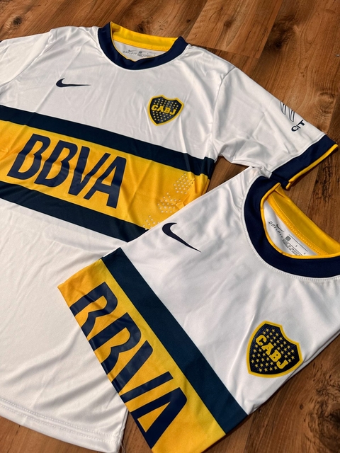 Camiseta Boca BBVA 2015 blanca retro Hooligans Bahia