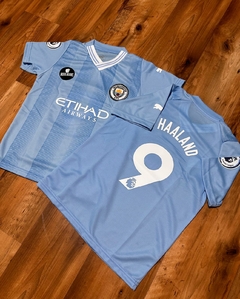Camiseta Manchester City Haaland nino celeste