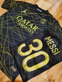 Camiseta Messi PSG negra rayas 2023 - comprar online