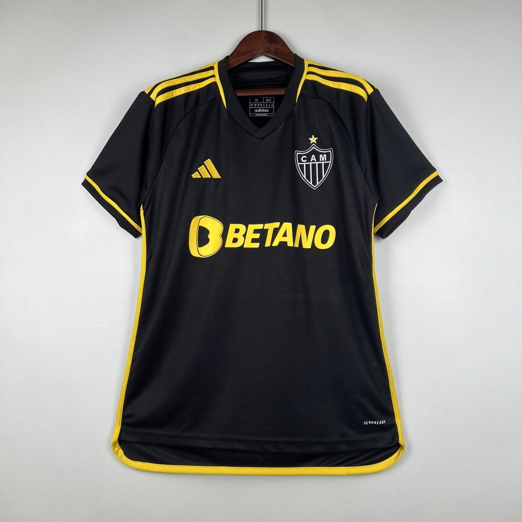 Camisa Adidas Atlético-MG 2023/24 Torcedor Masculina - Preta+Amarela