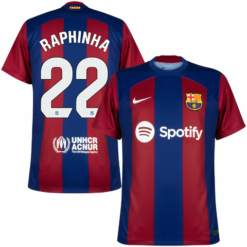 Camisa Nike Barcelona Home 2023-2024 Raphinha nº 22 - Masculina