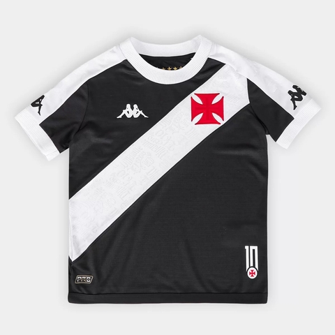 Camisa Infantil Vasco da Gama 24 25 Kappa Torcedor Roberto Dinamite