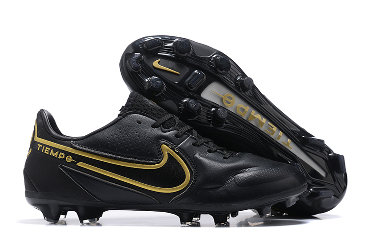 Chuteira Nike Tiempo Legend 9 Elite Campo - Preta+Dourado