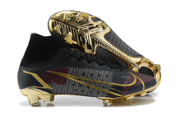 Chuteira Nike Mercurial Superfly 8 Elite Campo - Preto+Dourado