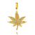 Pingente Cannabis Cravejado 3,8cmX3,1cm 5,2g (Banho Ouro 18k)