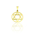 Pingente Estrela de Davi Circular Pequeno 2,2cmX1,9cm 1,3g (Banho Ouro 18k)