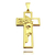 Pingente Cruz Rosto de Cristo Vazado 3,7cmX2,2cm 2,5g (Banho Ouro 18k)