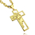 Pingente Cruz Rosto de Cristo Vazado 3,7cmX2,2cm 2,5g (Banho Ouro 18k) na internet