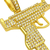 Pingente Arma UZI Cravejado em Zircônia 6,5g 3,9cmX3,9cm (Banho Ouro 18k) - comprar online