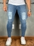 Calça Jeans Masculina Premium Skinny Detalhe Patche Caveira - comprar online