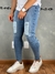 Calça Jeans Masculina Premium Skinny Detalhe Patche Caveira