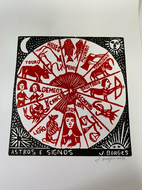 Xilogravura O Facheiro em Preto do Álbum Cactos do Sertão de J