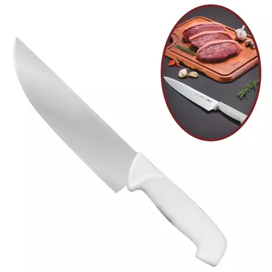 Cuchillo Para Carne De Chef 8 Profesional Tramontina Color Blanco